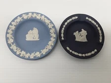 Vintage Wedgwood Small  Blue Jasper Plate & Ashtray England