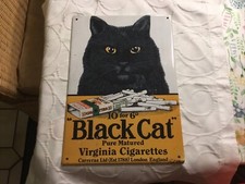 altes Werbeschild "BLACK CAT" Virginia Cigarettes 10 for 6 D Carreras Ltd London