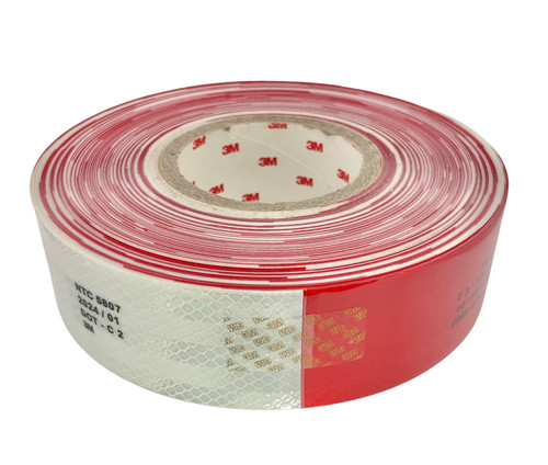 3M DOT-C2 Approved Reflective Conspicuity Tape for Trailers Red & White 2”x150’