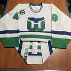 Game Worn Scott Daniels Hartford Whalers 1992-93 NHL 75th Jersey Used White 52