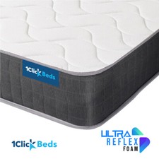 UltraReflex Black - Hybrid Foam Mattress 3ft Single 4ft 4ft6 Double 5ft King 6ft