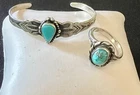 Vintage Jewelry Lot Sterling Silver Turquoise Child Bracelet Ring Native America