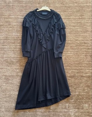 Simone Rocha Black Dress Elegant L Stretchy Decorative Design