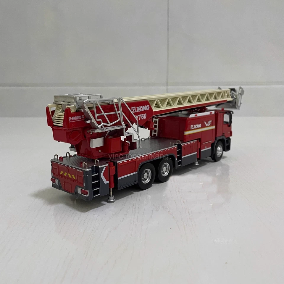 1:50 Mercedes-Benz XCMG YT60 Aerial Ladder Fire Truck Alloy Model - Image 4 of 4