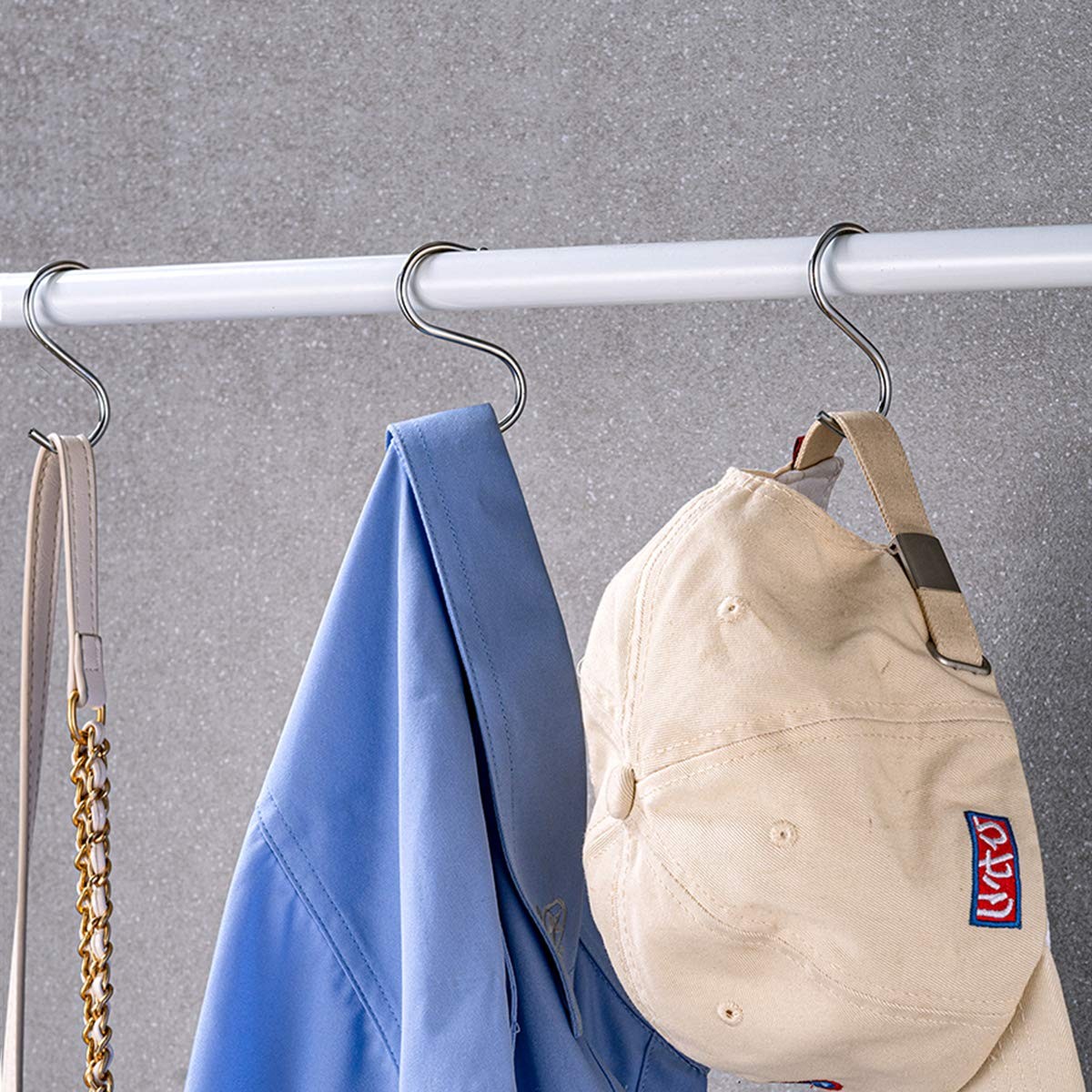 HTBMALL 40 Pack S Hooks - Stainless Steel Heavy Duty S Hooks for Hanging pots...