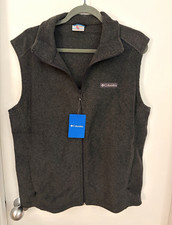 Columbia Men  s Gray Full Zip Fleece Vest Size M