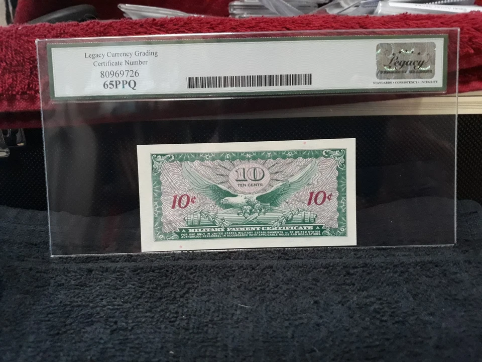 Series 641 10 cent Military Payment Certificate MPC LCG Gem New 65!! - Image 3 of 4