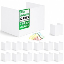 White Privacy Folders Students Desk Dividers Boards Classroom Testing 12 Pack