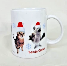 Santa "CLAWS"  Feline Navidad Cat Mug HANA DEKA Club Vtg 2007
