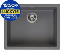 Reginox Amsterdam 50 Integrated Single Bowl Granite Kitchen Sink Grey Silvery