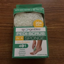 Spongeables Pedi Scrub Sponge Foot Scrubber Shea Butter