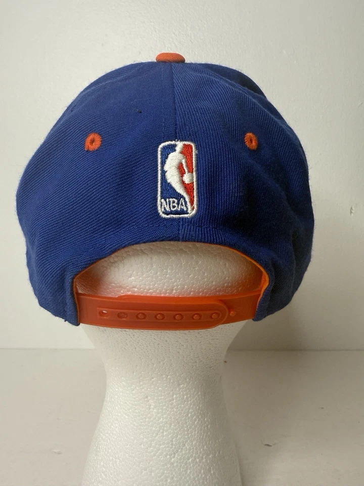 Adidas 2016 New York Knicks NBA Adjustable Plastic Snap Back Blue Orange Cap - Image 3 of 4