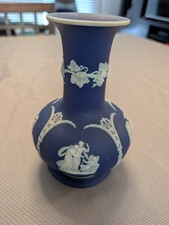 Rare Wedgewood Dark Blue Jasperware Vase 1960s