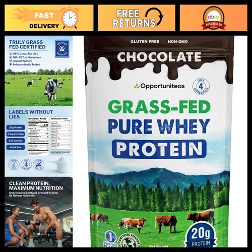Grass Fed Chocolate Whey Protein Powder - 1 lb, High Protein, Low Sugar, Keto Fr deal from eBay