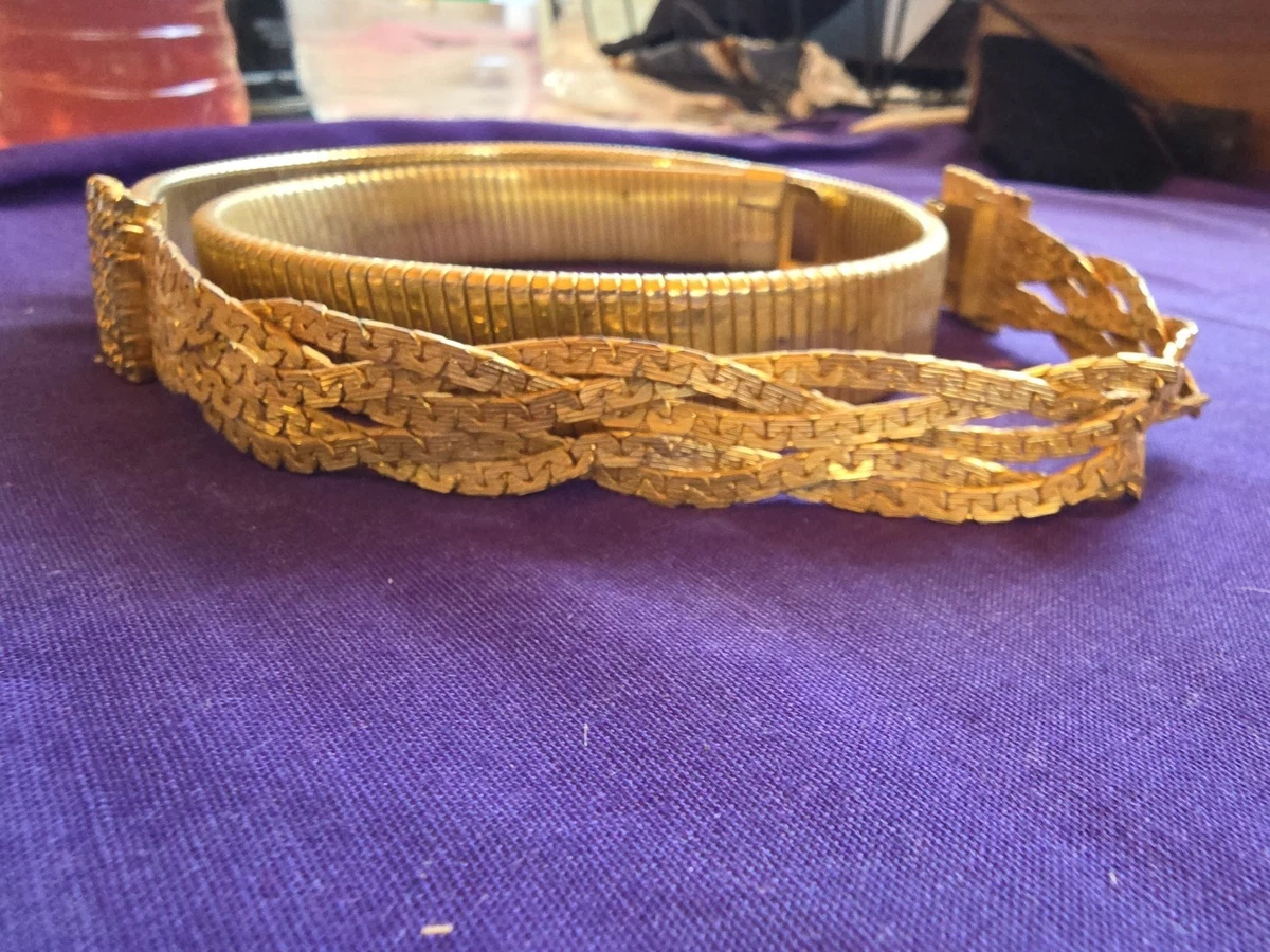 Vintage 70’s Gold Hammered Coin Snake Stretch Belt Boho Disco OS Coin Stretch Belt - Etsy main image 3