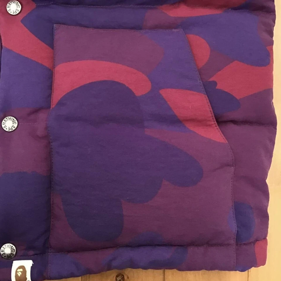 BAPE Giant Purple camo Puffer down vest a bathing ape NIGO Size M - Image 4 of 4