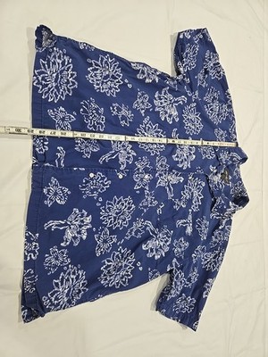 Eddie Bauer Mens Hawaiian Shirt Floral Pattern 2xl 100% Cotton