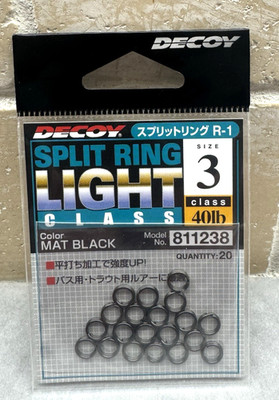 Decoy Split Ring Light Class Size 3 ''Matte Black'' JDM Japan Fishing Lure JDM