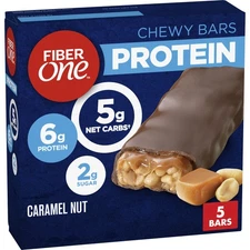 Chewy Protein Bars, Caramel Nut, Protein Snacks, 1.17 oz, 5 ct