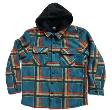 Quiksilver Fleece Flannel Hoodie Sweatshirt S...