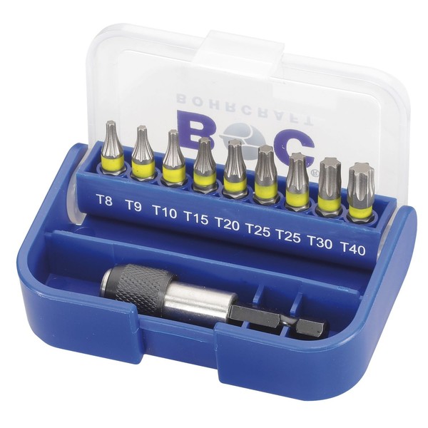 Bohrcraft Bit Satz Torx® Mit Bithalter 10-Teilig In Box Farbliche Kennzeichnung-image