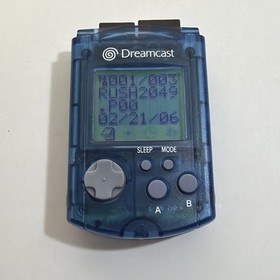 Sega Dreamcast VMU Visual Memory Unit Clear Smoke Blue Grey HKT-7000 w/Cover