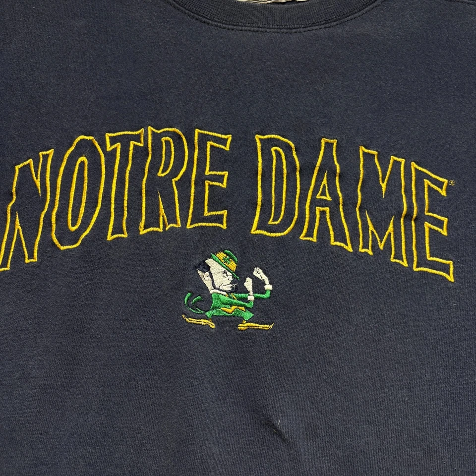 Sudadera Irlandesa Luchadora Notre Dame De Colección Para Hombres 2XL Azul Fútbol Algodón Años 90 Foto 2 de 4