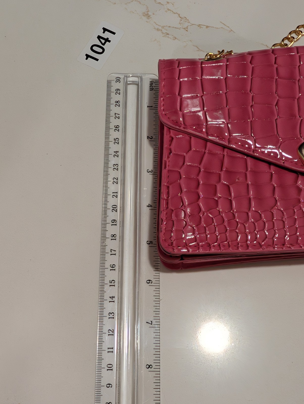 Pink Crocodile Pattern Small Square Bag Fashionab… - image 11