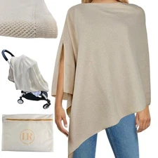  Peekaboo Knit Breathable Nursing Cover Up For Breastfeeding - Soft Beige