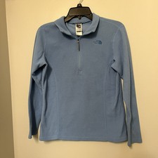 The North Face 1/4 Zip Fleece Pullover Youth Girls Size XL 14/16 Light Blue