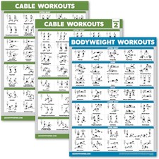 3 Pack - Cable Machine Workout Posters Volume 1 18" x 24"