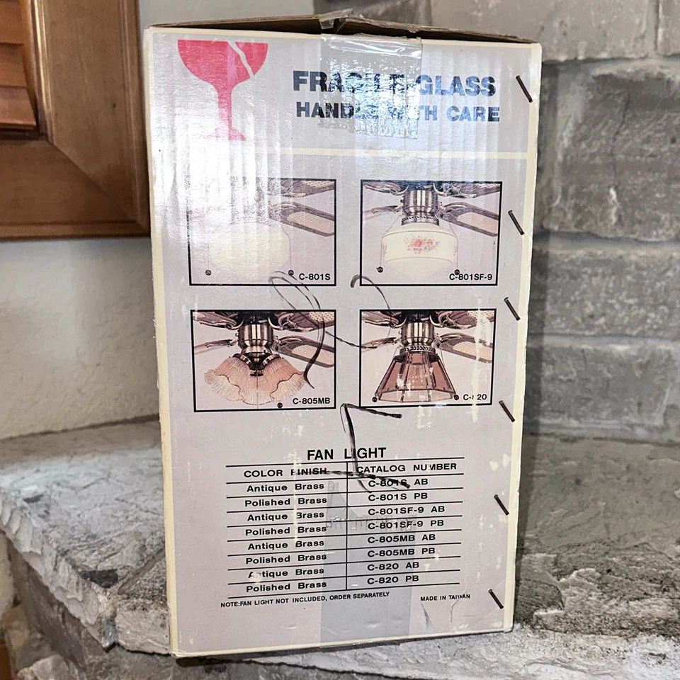 New Mr Snugger 52" Cane Vintage Antique Brass Filigree Litt Ceiling Fan MCM - Image 3 of 4