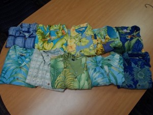 LOT 10-FLAWLESS TOMMY BAHAMA MENS SILK VACATION PARTY CRUISING CASINO SHIRTS LG