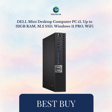 DELL Mini Desktop Computer PC i5, Up to 32GB RAM, M.2 SSD, Windows 10/11, WiFi