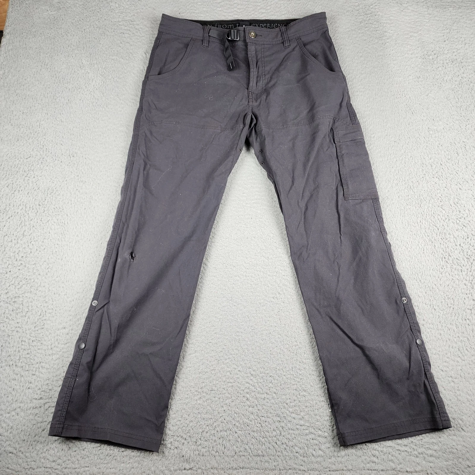 Prana Pants Mens 32x30 Gray Stretch Zion Cargo Outdoors Hiking Fishing Camping