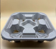 4 Cup Drink Cup Carrier, Cup Holder, Cup Carry Tray Biodegradable 10-300pcs