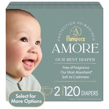 Pampers Amore Baby Diapers Size 2, 120 Count