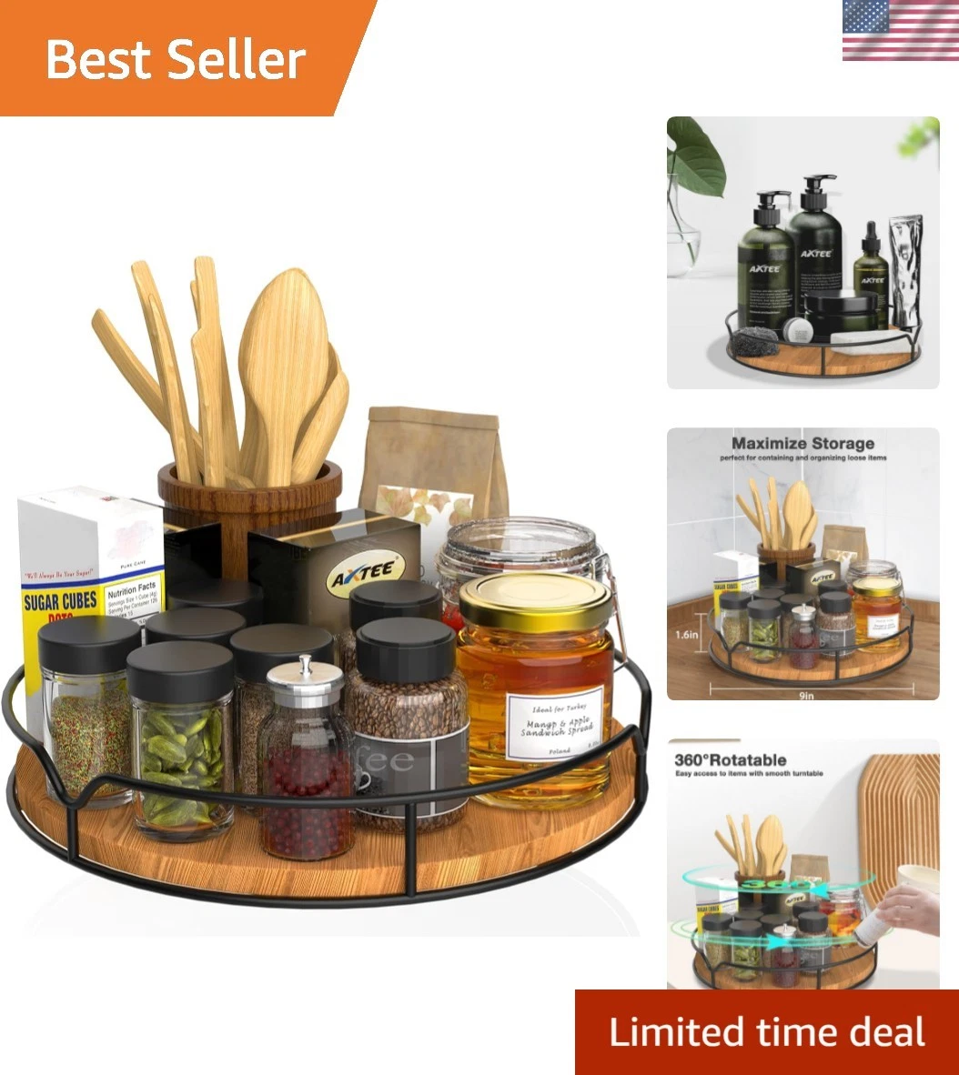 Lazy Susan Turntable Organizer for Cabinet Pantry Kitchen Countertop Refriger...