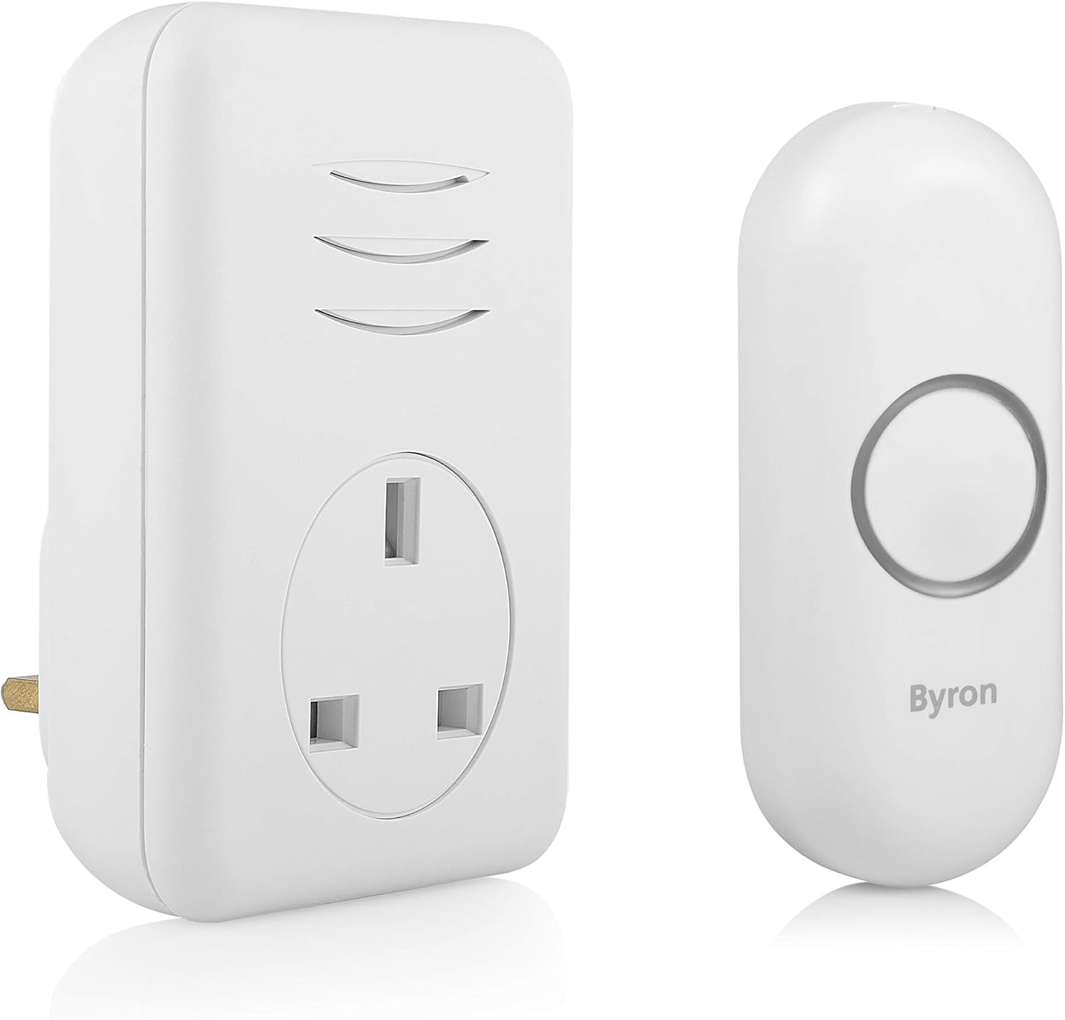 Wireless Doorbell Set with Plug-Through Chime 150M Range 16 Melodies DBY-22313UK-image