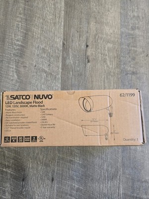 SATCO 1248 Lumen Low Voltage Matte Black Hardwired LED Landscape Flood Light