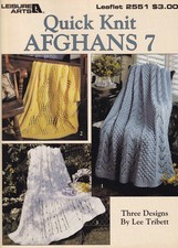 Quick Knit Afghans 7 3 Designs by Lee Tribett Leisure Arts 2551