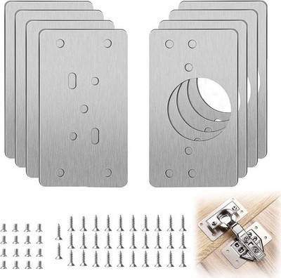 8X Scharnier Reparaturplatte Möbel Schrank Reparatur Blech Edelstahl Werkzeuge