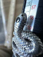 Sterling silver snake ring size 9.25 black on head 7.25g