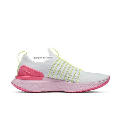 Nike Women s React Phantom Run Flyknit 2 CZ7991-100 White Volt Pink Glow Size 9