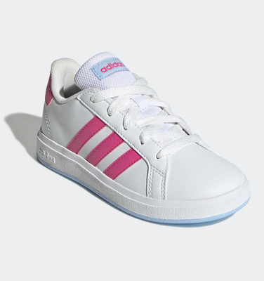 Adidas Grand Court 2.0K Damen/Kinder Größe 5 UK Tennis Sportbekleidung weiß JI0971