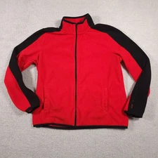 LRL Ralph Lauren Active Jacket Womens XL Red Full Zip Long Sleeve Outdoor Fleece