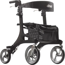 Drive Medical RTL10266CF Nitro Elite CF Foldable Rollator Walker with Seat