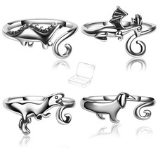 4 Pieces Crochet Ring for Finger Adjustable Yarn Tension Rings for Crocheting...