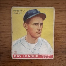 Goudey 1933 Big League Chewing Gum Bobby Burke #71 Washington Senators R319