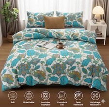 Duvet Quilt Cover Printed  Luxury Bedding Set Single Double King Sizes 4 Piece